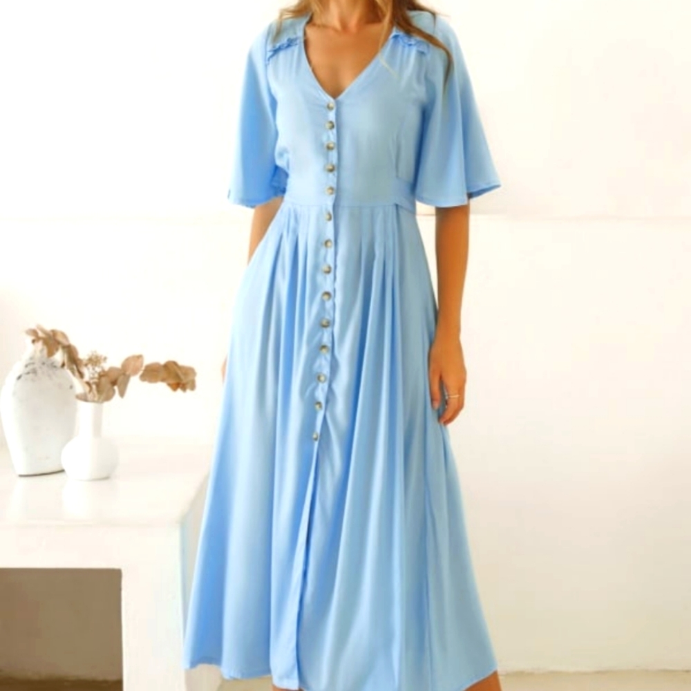 Cottage Core Button Down Dress